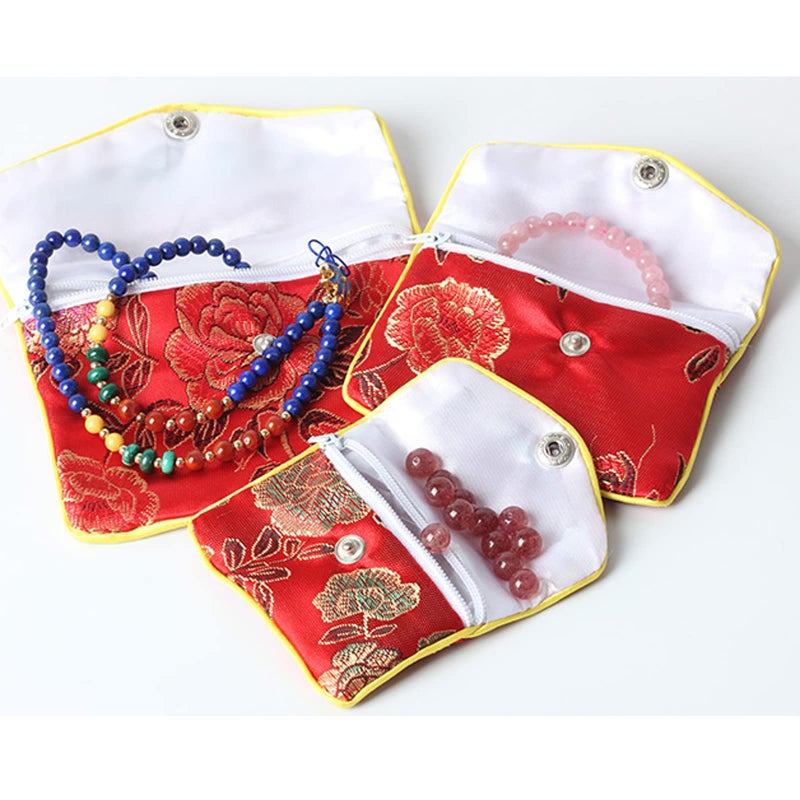 Baitaihem 15 Pack Jewelry Purse Pouch Gift Bags Chinese Silk Style Brocade Embroidered Bag,Multiple Colors(Small) - Image 5
